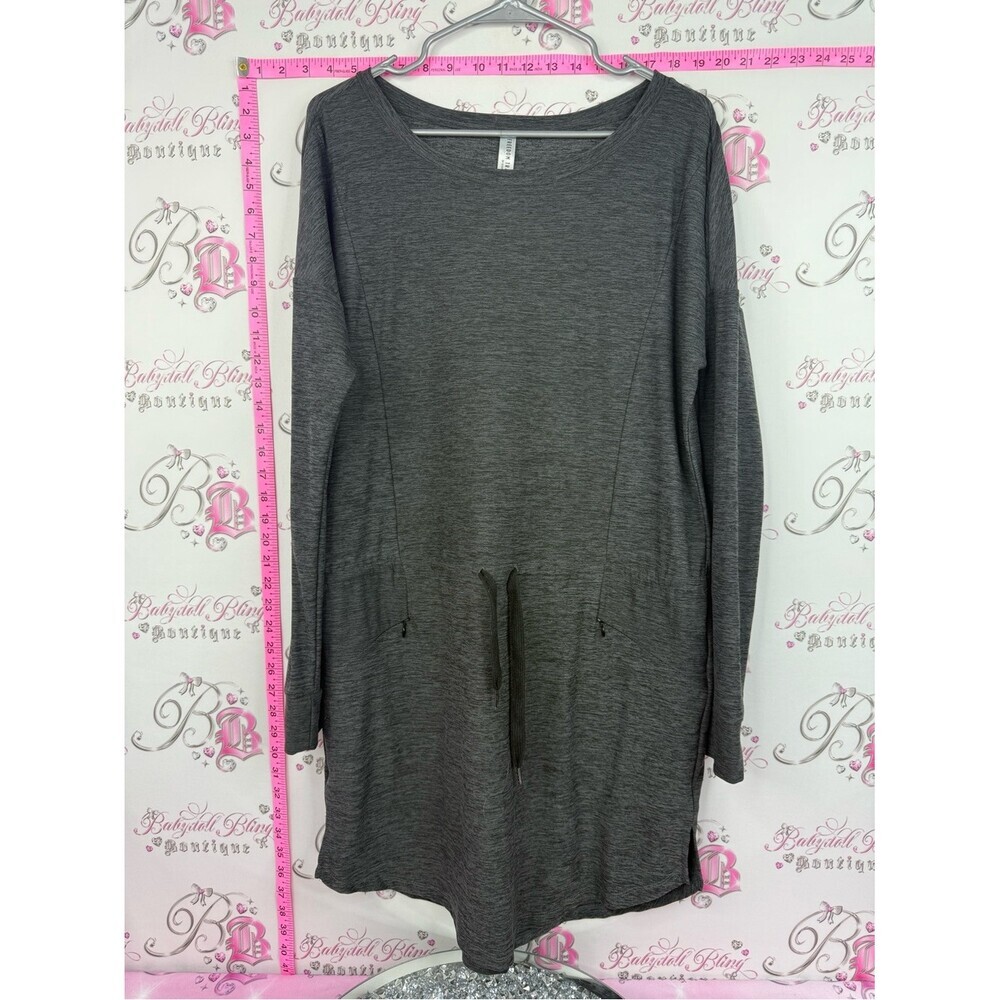 Freedom trail kyodan dress long sleeve stretchy Everyday Gray Drawstring